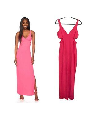 Susana Monaco Side Cut Out Watermelon Maxi Dress Size Medium NWT